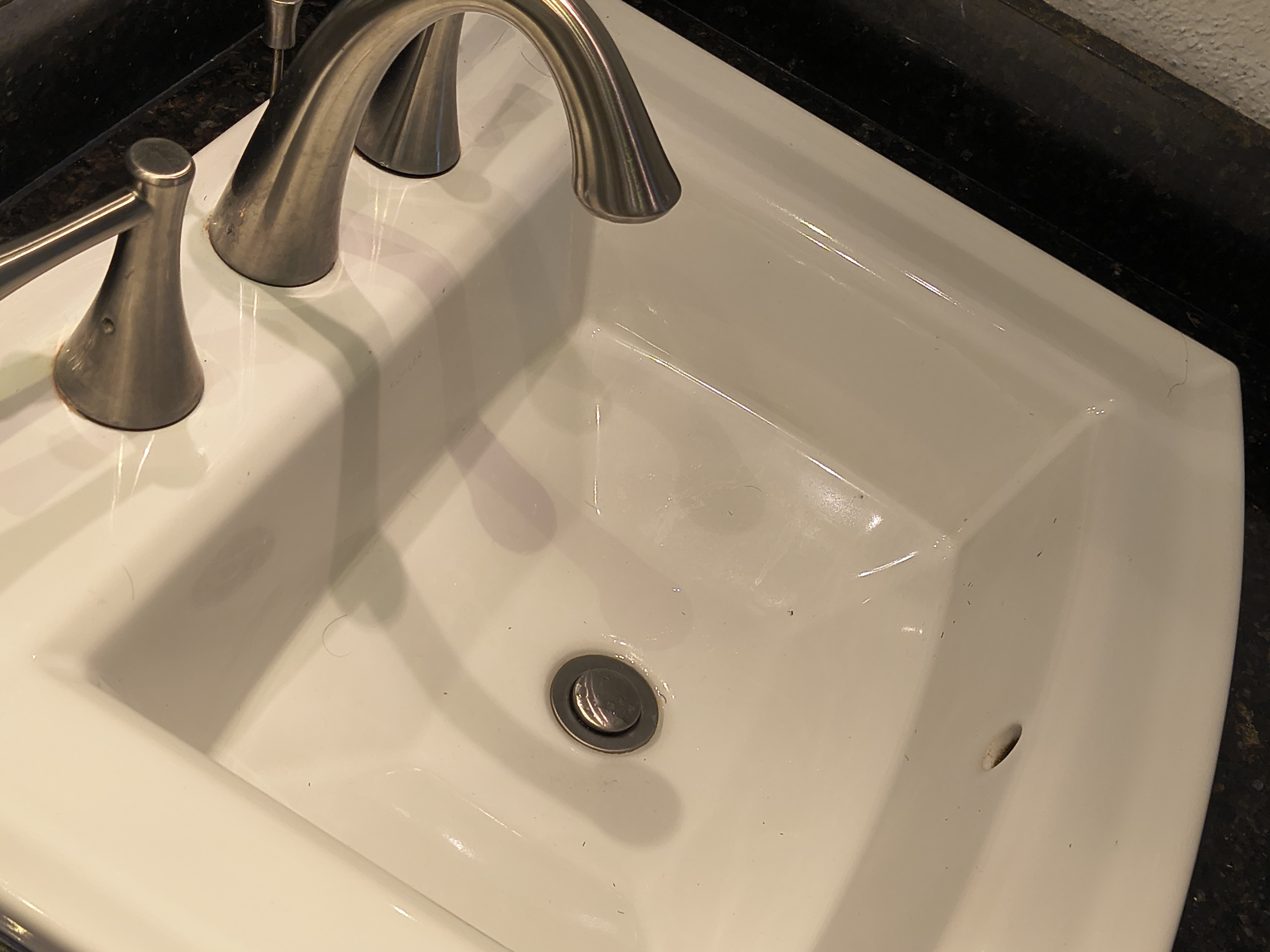 Before bathroom sink cleaning